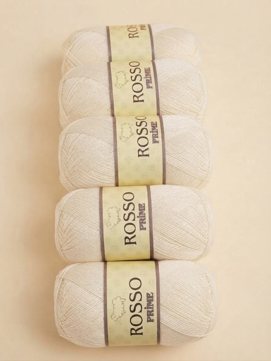 0152 ince örgü ipi krem 500/550 gr