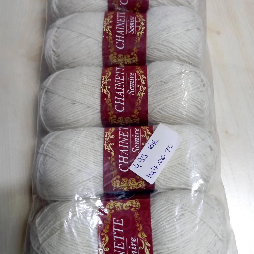 Chenille Kadife İp 5'li Paket – Beyaz